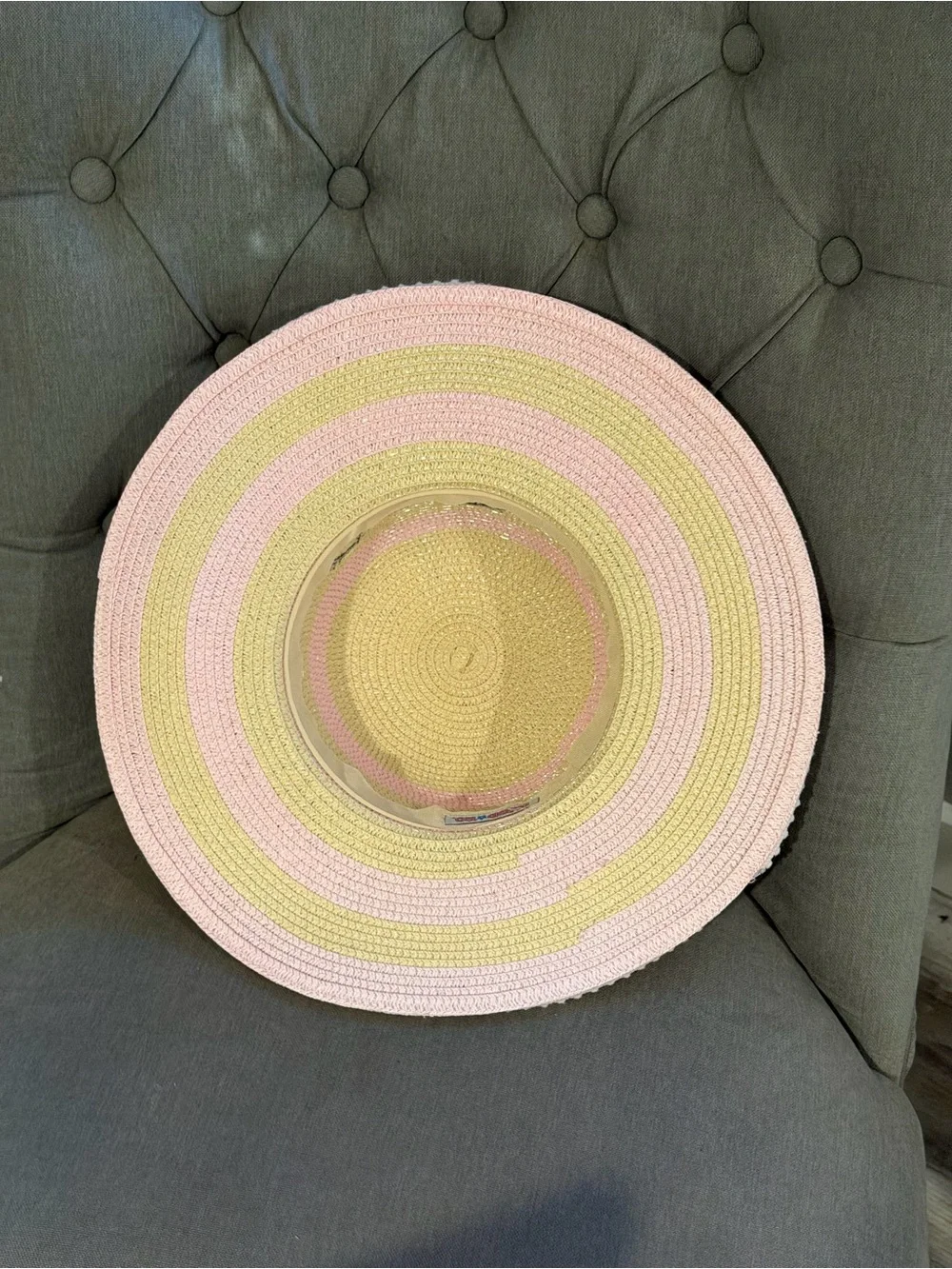 Limited Too Pink & Cream Unicorn Straw Sun Hat